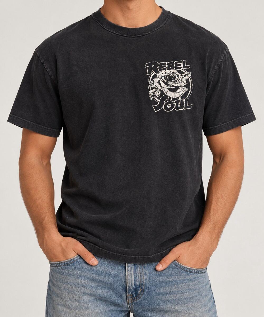 Comfort Colors Rebel Soul T-Shirt Mens Size Large Black Tee